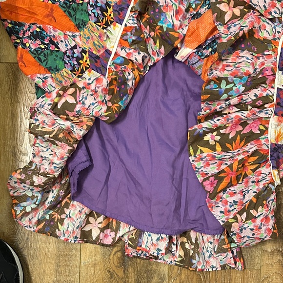 Anthropologie Floral Patchwork Maxi Dress colorful whimsy boho beach 10 - Picture 3 of 9